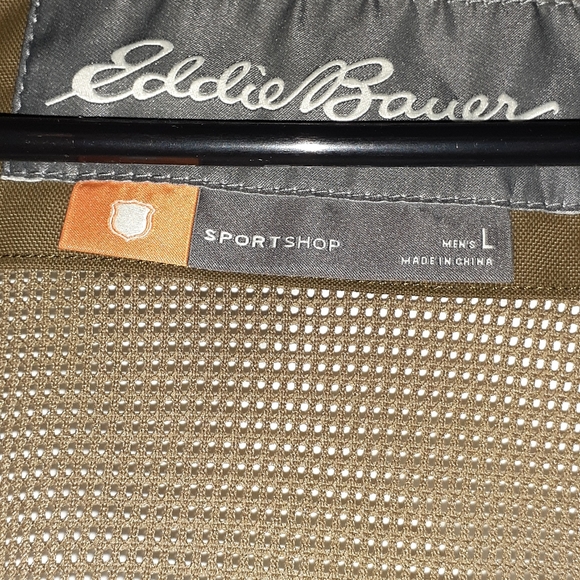 Men Eddie Bauer size L brown zip up hooded weather edge jacket. - Picture 3 of 4
